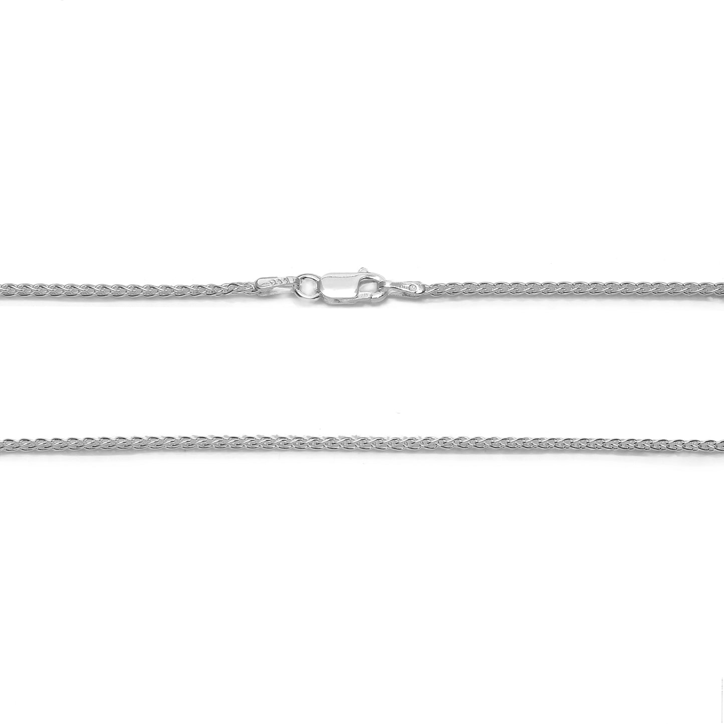 925 Sterling Silver Wheat Chain 1.5MM or 2MM with a Lobster Claw Clasp 16"-30"
