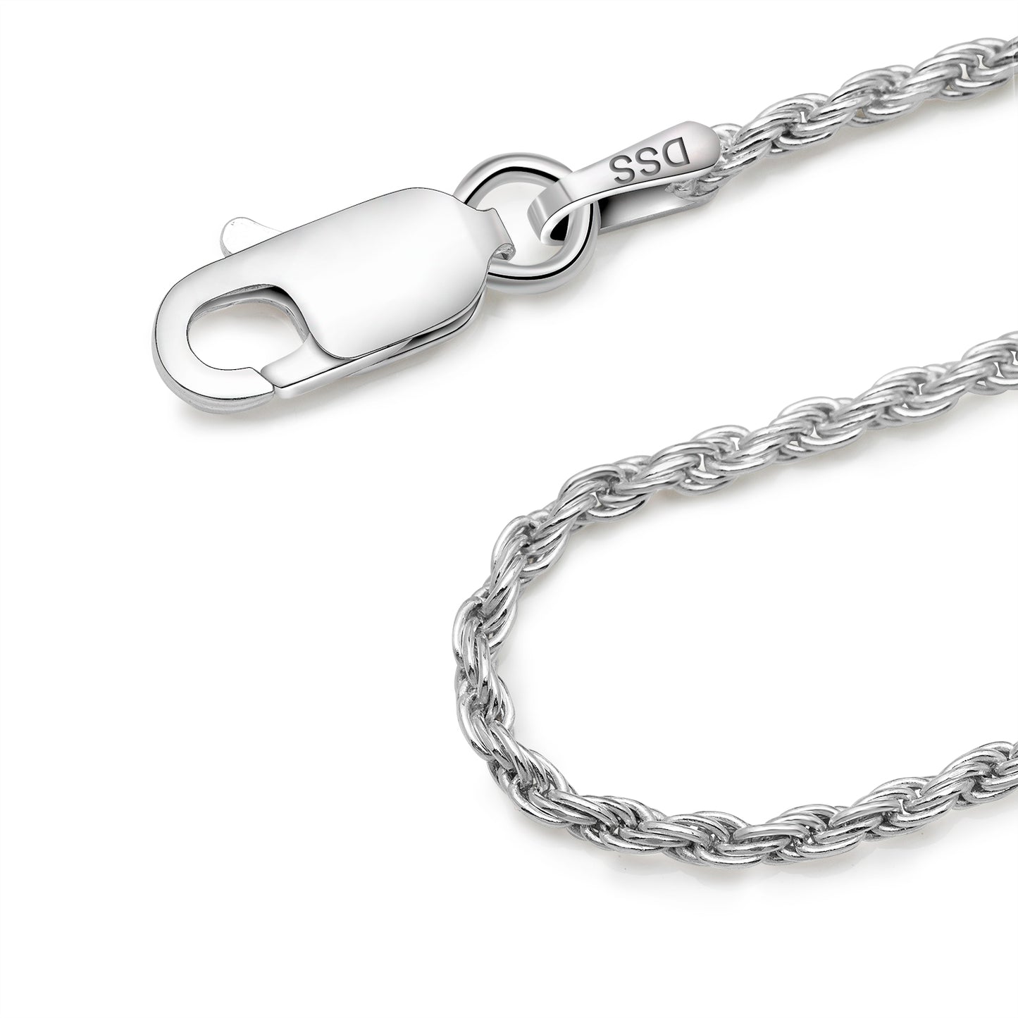 925 Sterling Silver Rope Chain 1.5MM 16-36 Inch