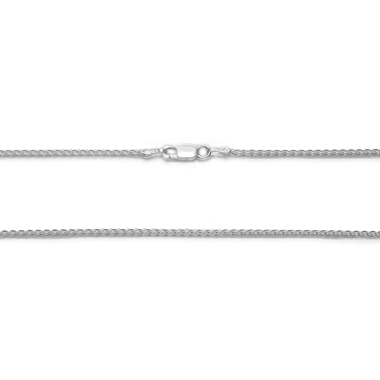 925 Sterling Silver Wheat Chain 1.5MM or 2MM with a Lobster Claw Clasp 16"-30"