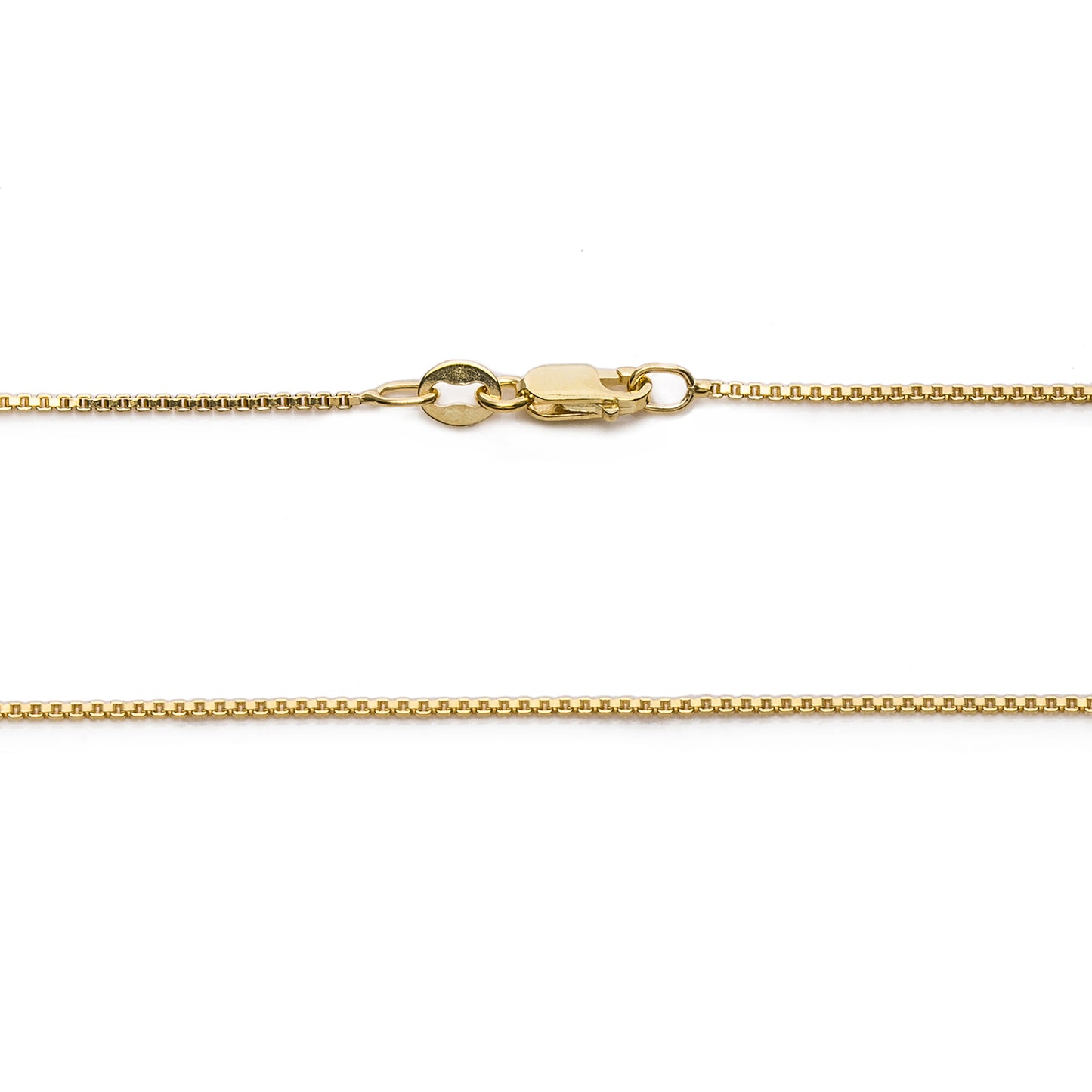 925 Sterling Silver Gold Plated Box Chain Lobster Claw Clasp 16-30"