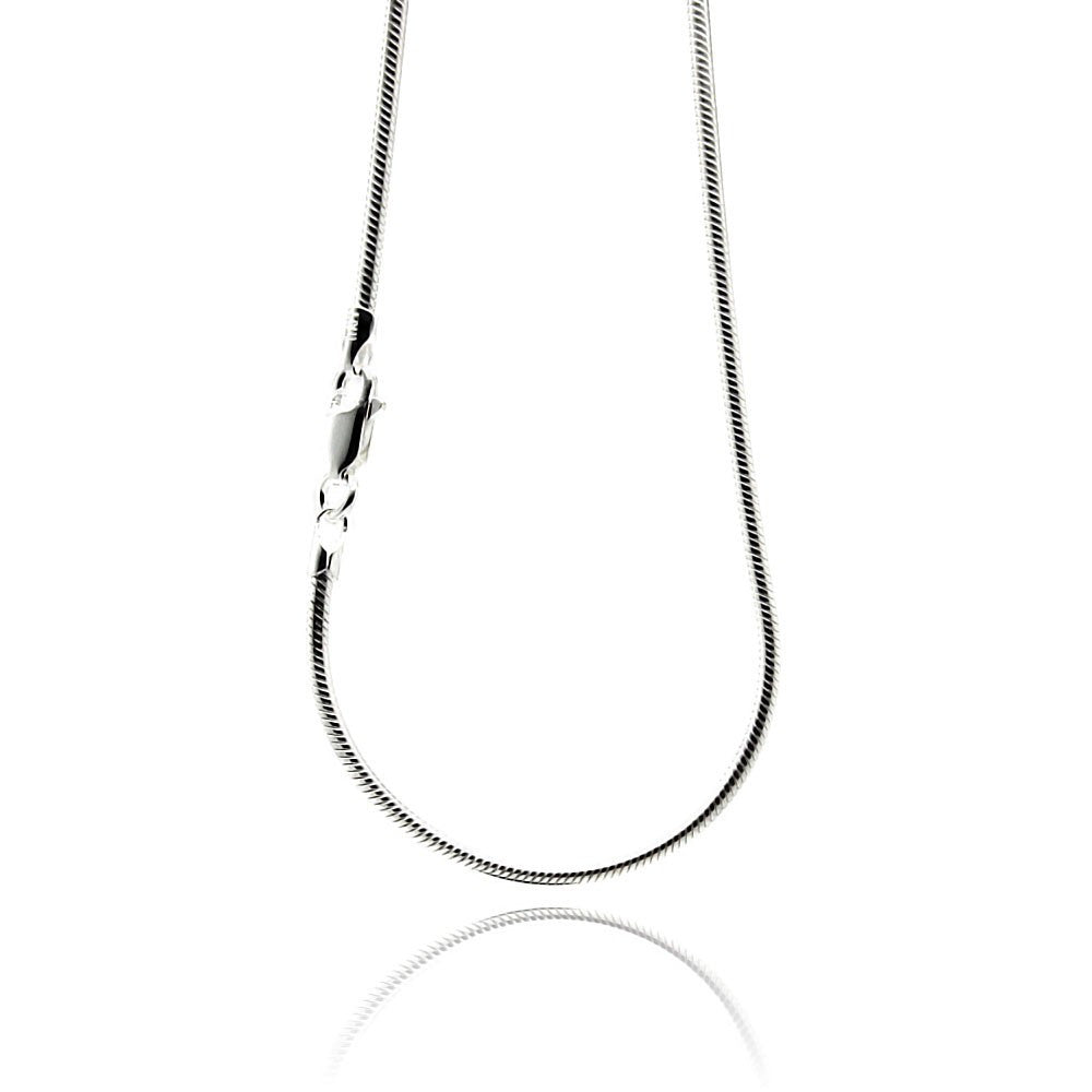 Sterling Silver 925 snake chain showing lobster claw clasp.