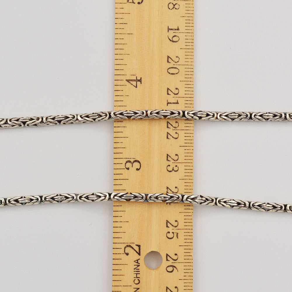 Byzantine Bali Sterling Silver Handmade Chain -  30" 2.8mm