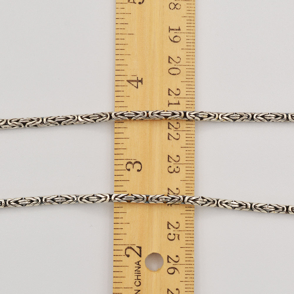 Byzantine Bali Sterling Silver Handmade Chain - 30" 2.8mm
