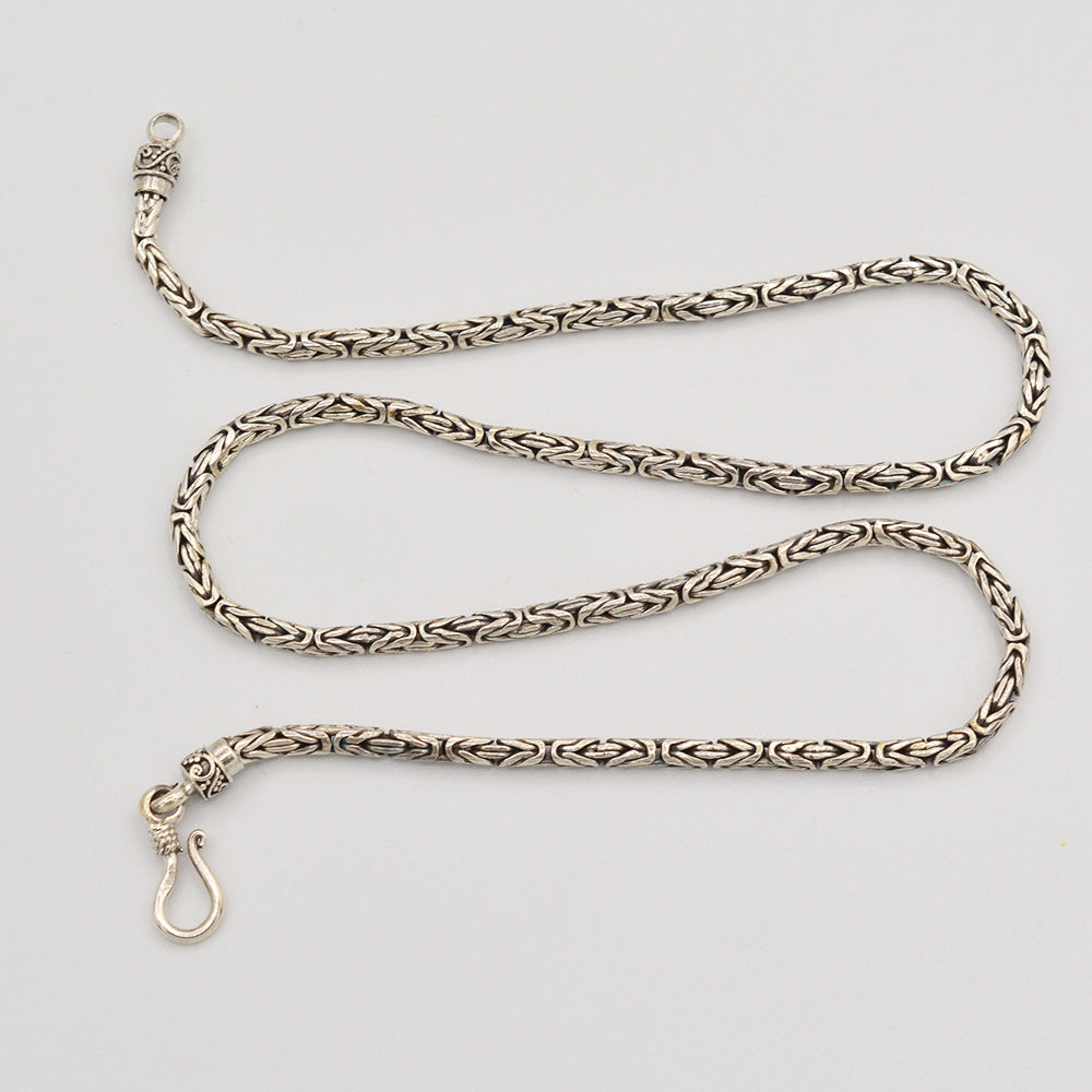 Byzantine Bali Sterling Silver Handmade Chain - 30" 2.8mm