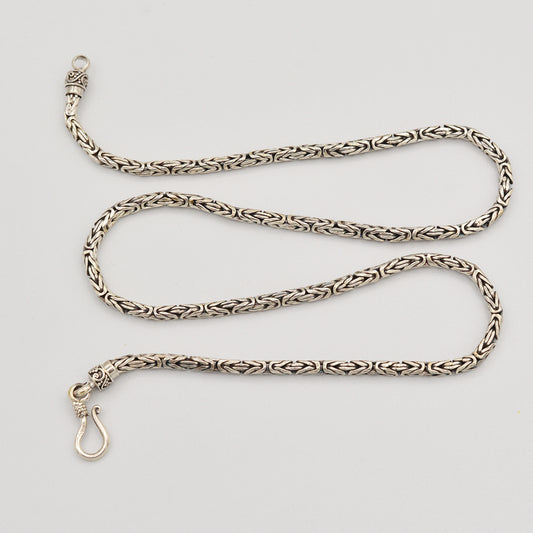 Byzantine Bali Sterling Silver Handmade Chain -  30" 2.8mm