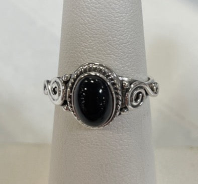 Sterling Silver and Onyx Ring