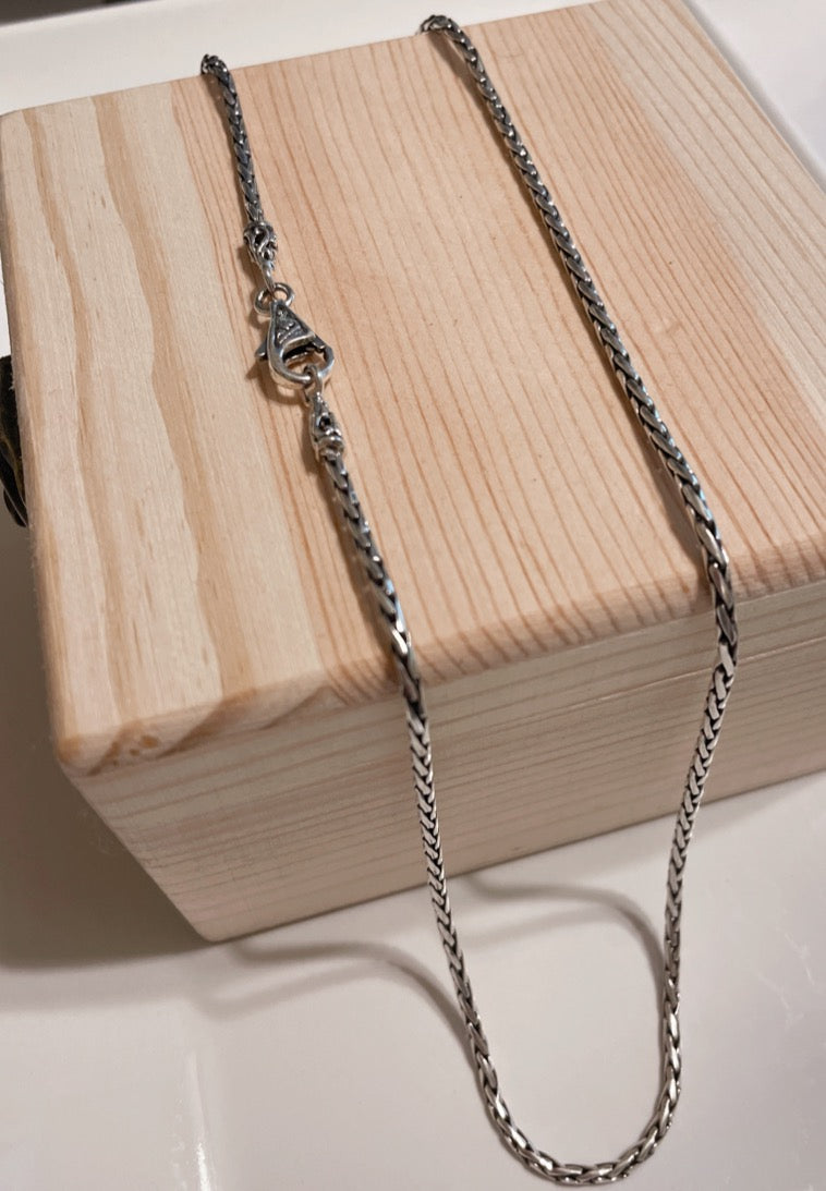 Sterling Silver Bali Rice Chain - 18" 2mm