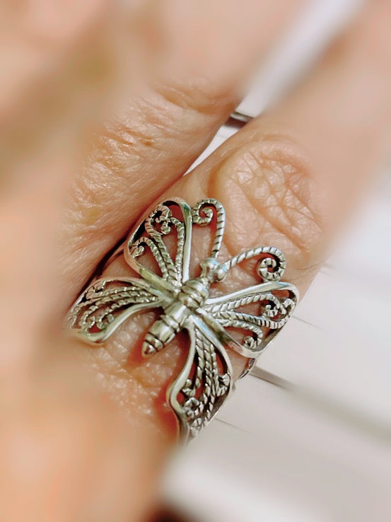 Sterling Silver Butterfly Ring