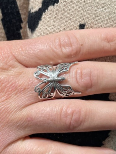 Sterling Silver Butterfly Ring