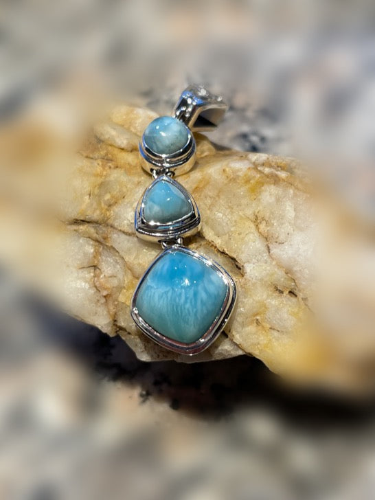 Larimar Sterling Silver Pendant