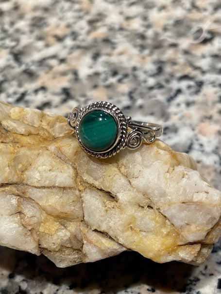 Malachite Sterling Silver Ring