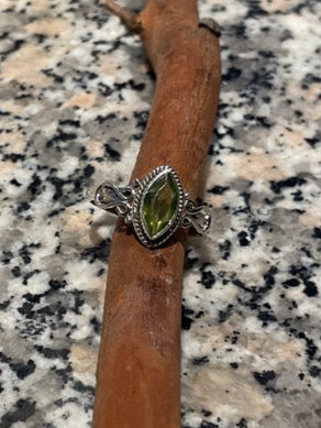 Peridot and Sterling Silver Ring