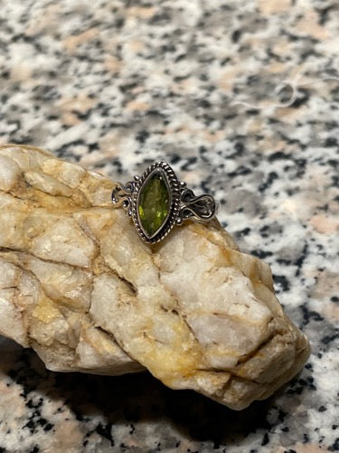 Peridot and Sterling Silver Ring