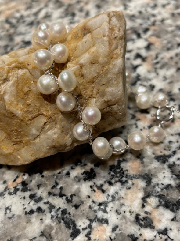 Freshwater Pearl Bracelet 7" with 1" extender