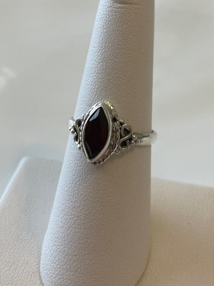Garnet Sterling Silver Ring