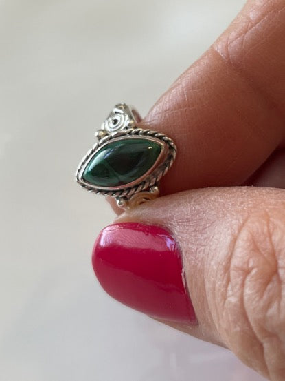 Malachite and Sterling Silver Ring