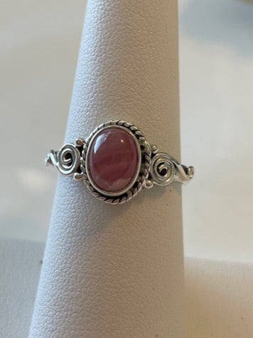 Rhodochrosite Sterling Silver Ring