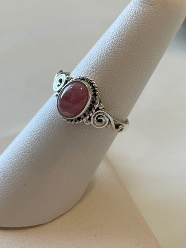 Rhodochrosite Sterling Silver Ring