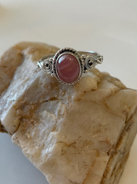 Rhodochrosite Sterling Silver Ring