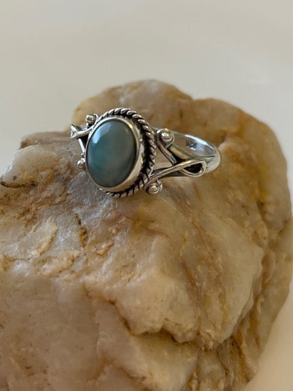 Larimar Sterling Silver Ring
