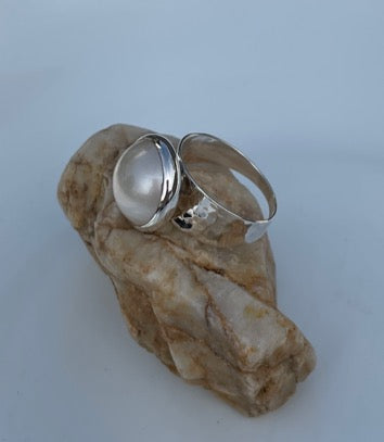 Mabe' Pearl and Sterling Silver Ring