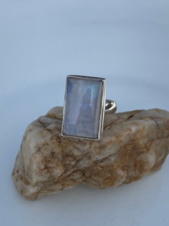 Moonstone and Sterling Silver Ring-size 6.5