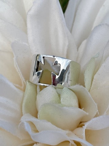 Sterling Silver Open Cross Ring
