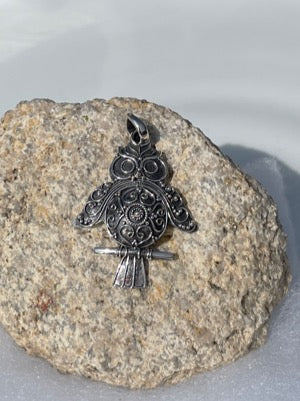 Sterling Silver Owl Pendant
