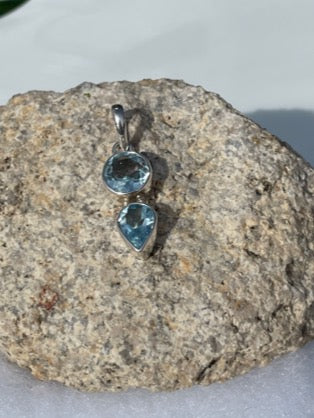 Blue Topaz Sterling Silver Pendant
