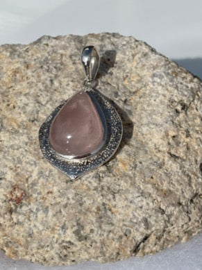 Rose Quartz Sterling Silver Pendant