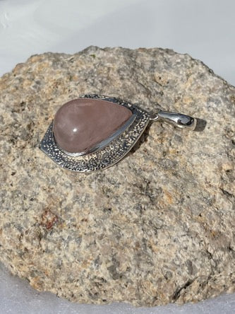 Rose Quartz Sterling Silver Pendant