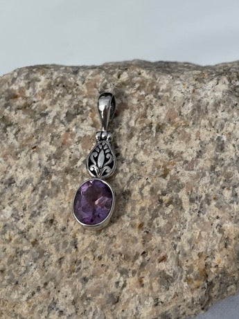Amethyst Sterling Silver Pendant