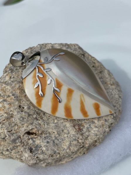 Mother of Pearl Sterling Silver Shell Pendant