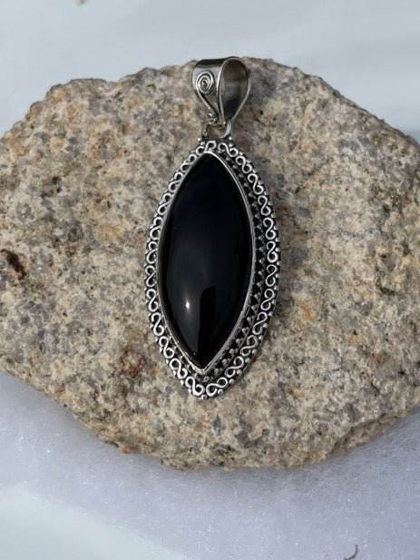 Onyx Sterling Silver Pendant
