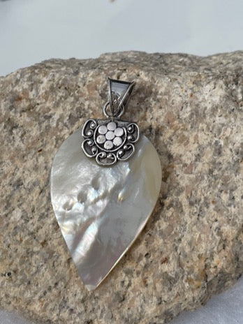 Teardrop Silver Mother of Pearl Pendant