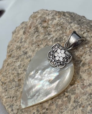 Teardrop Silver Mother of Pearl Pendant