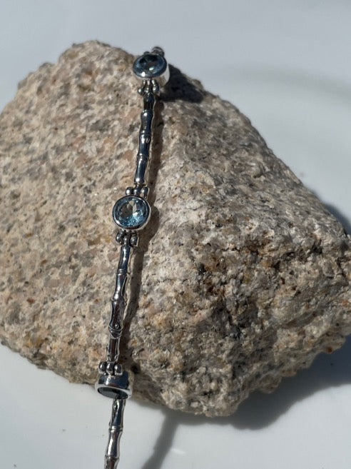 Blue Topaz Sterling Silver Bracelet