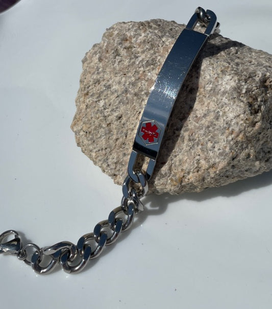 Stainless Steel Medic-Alert Bracelet 8"