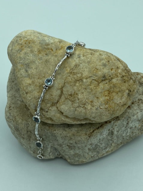 Blue Topaz Sterling Silver Bracelet