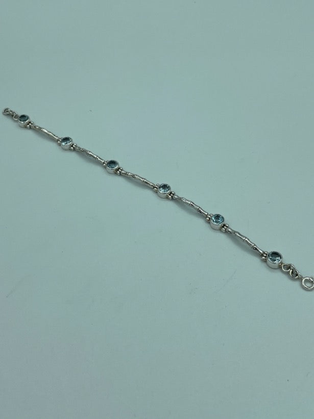 Blue Topaz Sterling Silver Bracelet