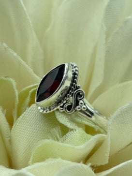 Garnet Sterling Silver Ring