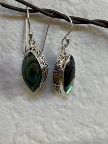 Abalone Sterling Silver Drop Earrings