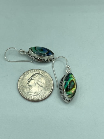 Abalone Sterling Silver Drop Earrings