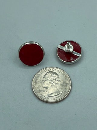 Red Coral Sterling Silver Stud Earrings