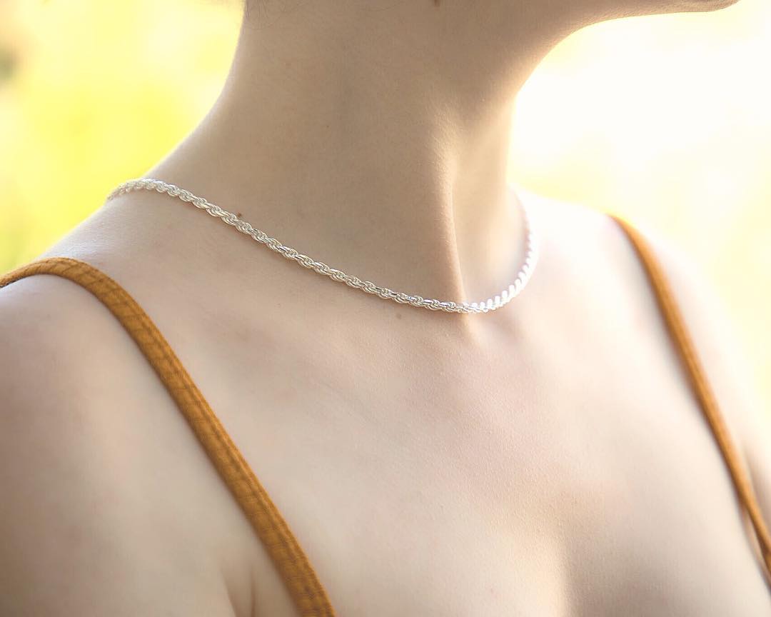 925 Sterling Silver 3MM Rope Chain - Nickel Free Italian Crafted Necklace for Women and Men 16 - 36"