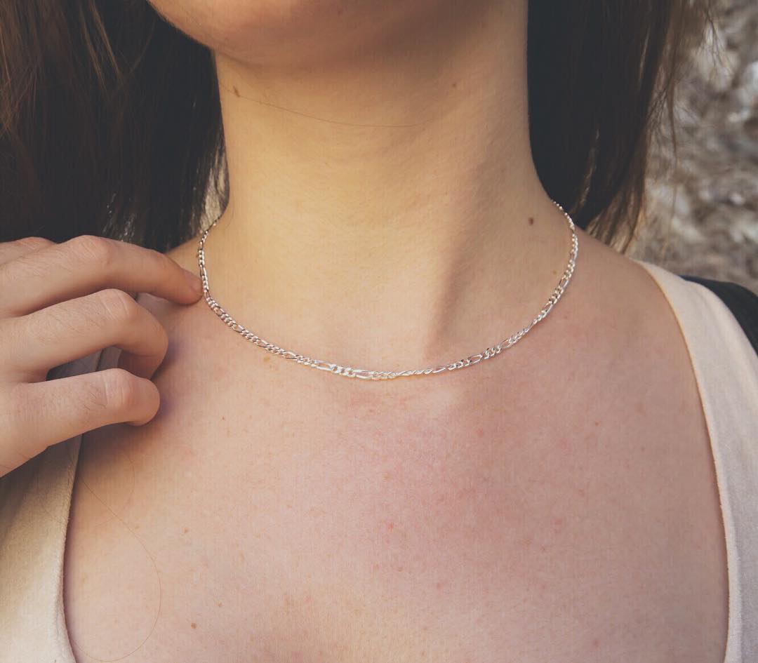 3MM Sterling Silver Figaro Chain For Men and Women