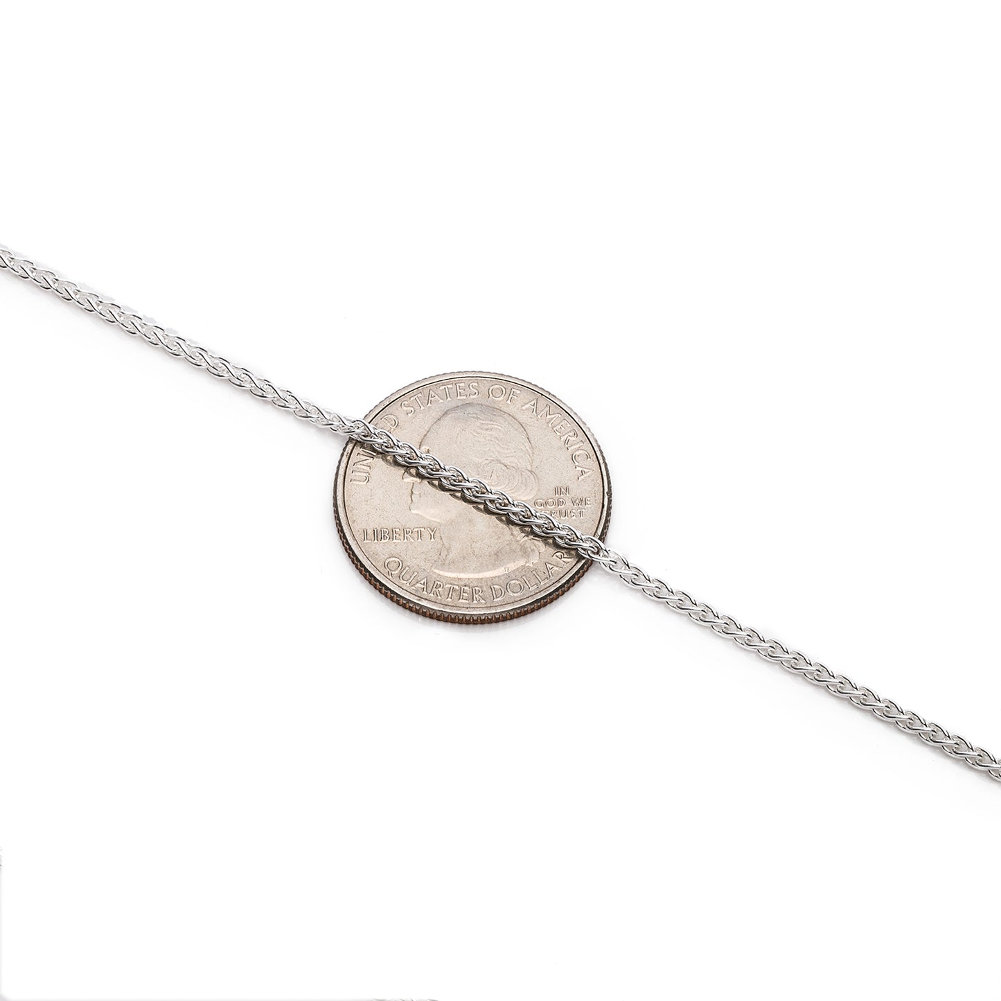 925 Sterling Silver Wheat Chain 1.5MM or 2MM with a Lobster Claw Clasp 16"-30"