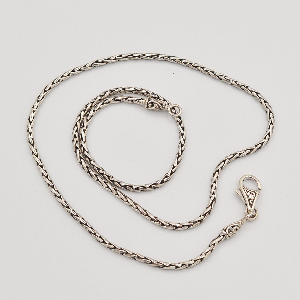 Sterling Silver Bali Rice Chain - 18" 2mm