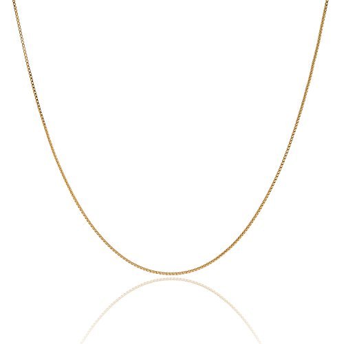 925 Sterling Silver Gold Plated Box Chain Lobster Claw Clasp 16-30"