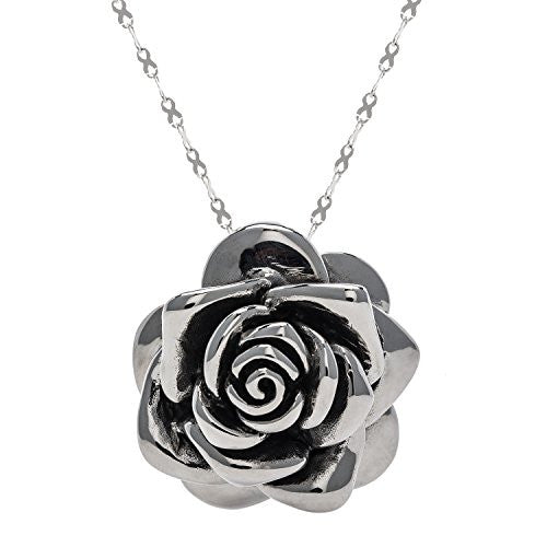 Designer Stainless Steel Rose Pendant - Large - Medium or Small